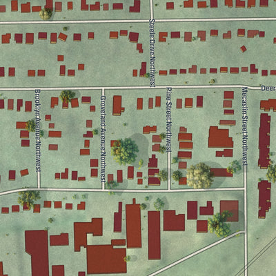 Close-up 1 of the Loring Heights, Georgia map artwork