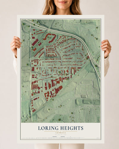 Loring Heights, Georgia map print, 24" x 36" Archival Matte Print mockup