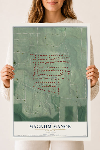 Magnum Manor, Georgia map print, 18" x 24" Archival Matte Print mockup