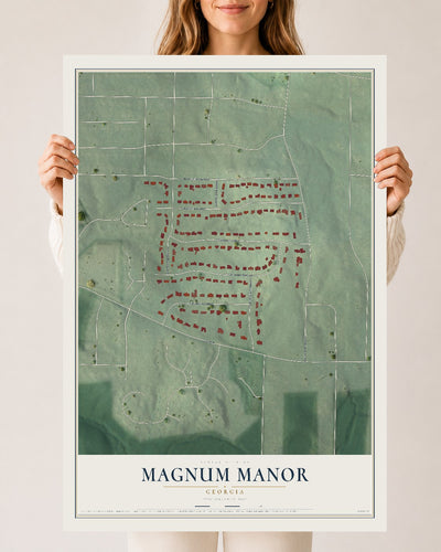 Magnum Manor, Georgia map print, 24" x 36" Archival Matte Print mockup