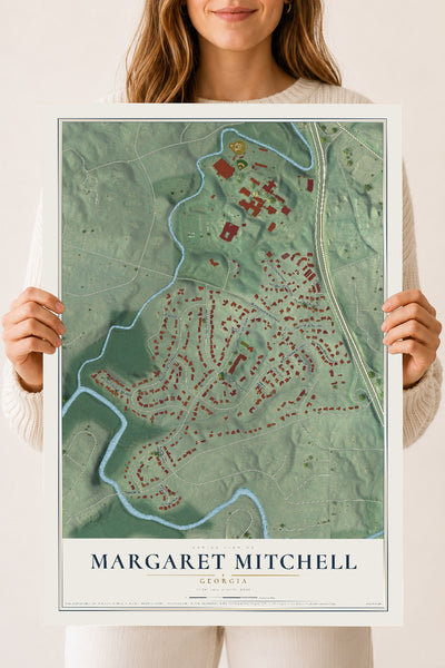 Margaret Mitchell, Georgia map print, 18" x 24" Archival Matte Print mockup