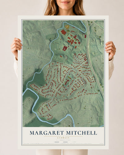 Margaret Mitchell, Georgia map print, 24" x 36" Archival Matte Print mockup