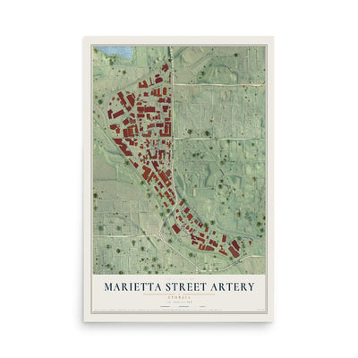 Marietta Street Artery, Georgia map print, 12" x 18" Archival Matte Print mockup
