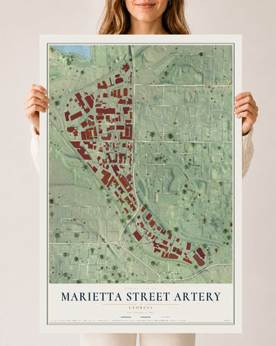 Marietta Street Artery, Georgia map print, 24" x 36" Archival Matte Print mockup