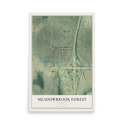 Meadowbrook Forest, Georgia map print, 12" x 18" Archival Matte Print mockup