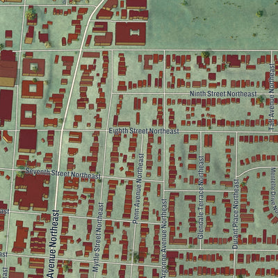 Close-up 1 of the Midtown, Georgia map artwork