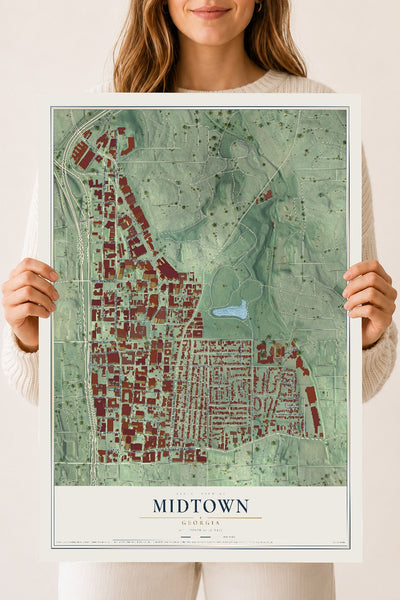 Midtown, Georgia map print, 18" x 24" Archival Matte Print mockup