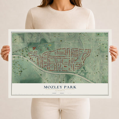 Mozley Park, Georgia map print, 12" x 18" Archival Matte Print mockup