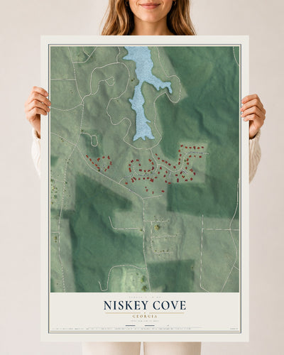 Niskey Cove, Georgia map print, 24" x 36" Archival Matte Print mockup