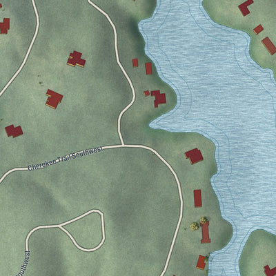 Close-up 1 of the Niskey Lake, Georgia map artwork