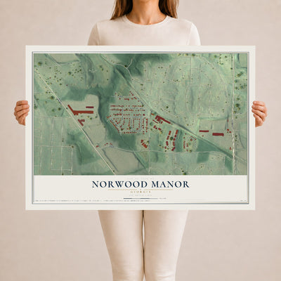 Norwood Manor, Georgia map print, 24" x 36" Archival Matte Print mockup