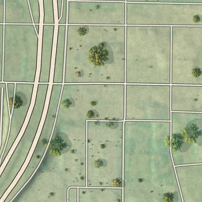 Close-up 2 of the Oakland, Georgia map artwork