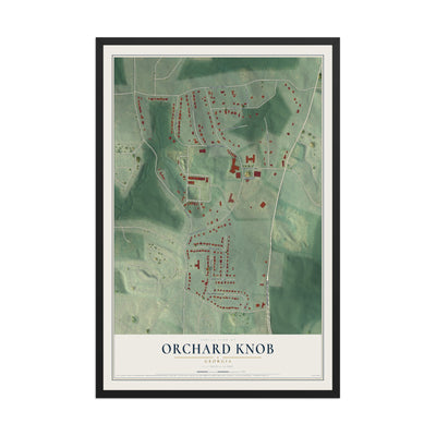 Orchard Knob, Georgia map print, 12" x 18" W/ Black Ayous Wood Frame mockup