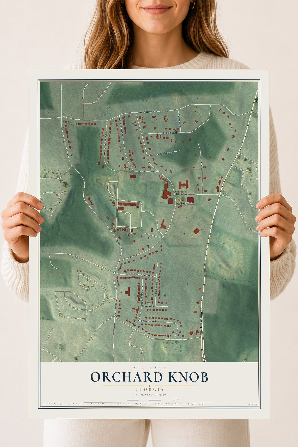 Orchard Knob, Georgia map print, 18" x 24" Archival Matte Print mockup