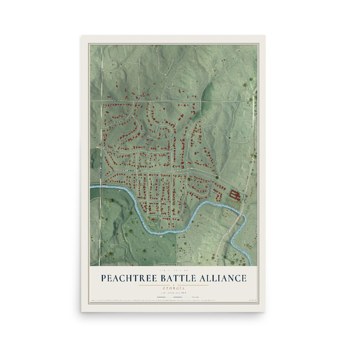 Peachtree Battle Alliance, Georgia map print, 12" x 18" Archival Matte Print mockup
