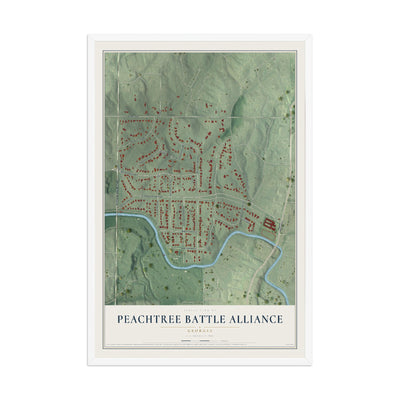 Peachtree Battle Alliance, Georgia map print, 12" x 18" W/ White Ayous Wood Frame mockup