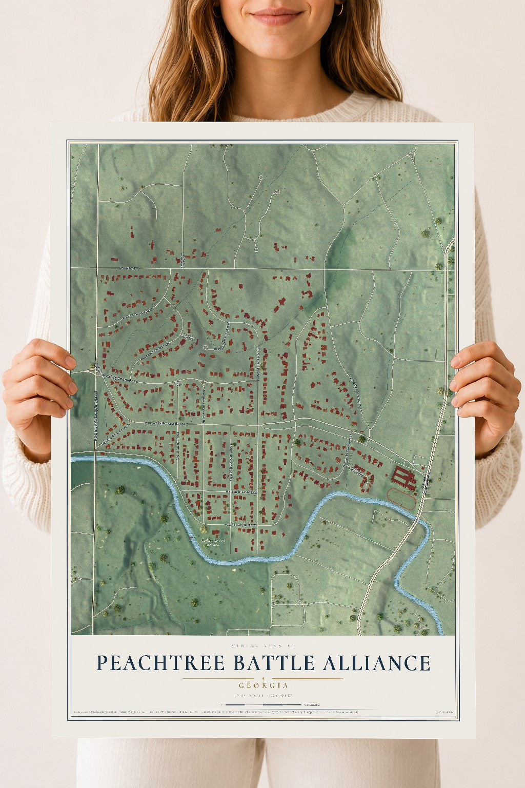Peachtree Battle Alliance, Georgia map print, 18" x 24" Archival Matte Print mockup