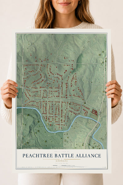 Peachtree Battle Alliance, Georgia map print, 18" x 24" Archival Matte Print mockup
