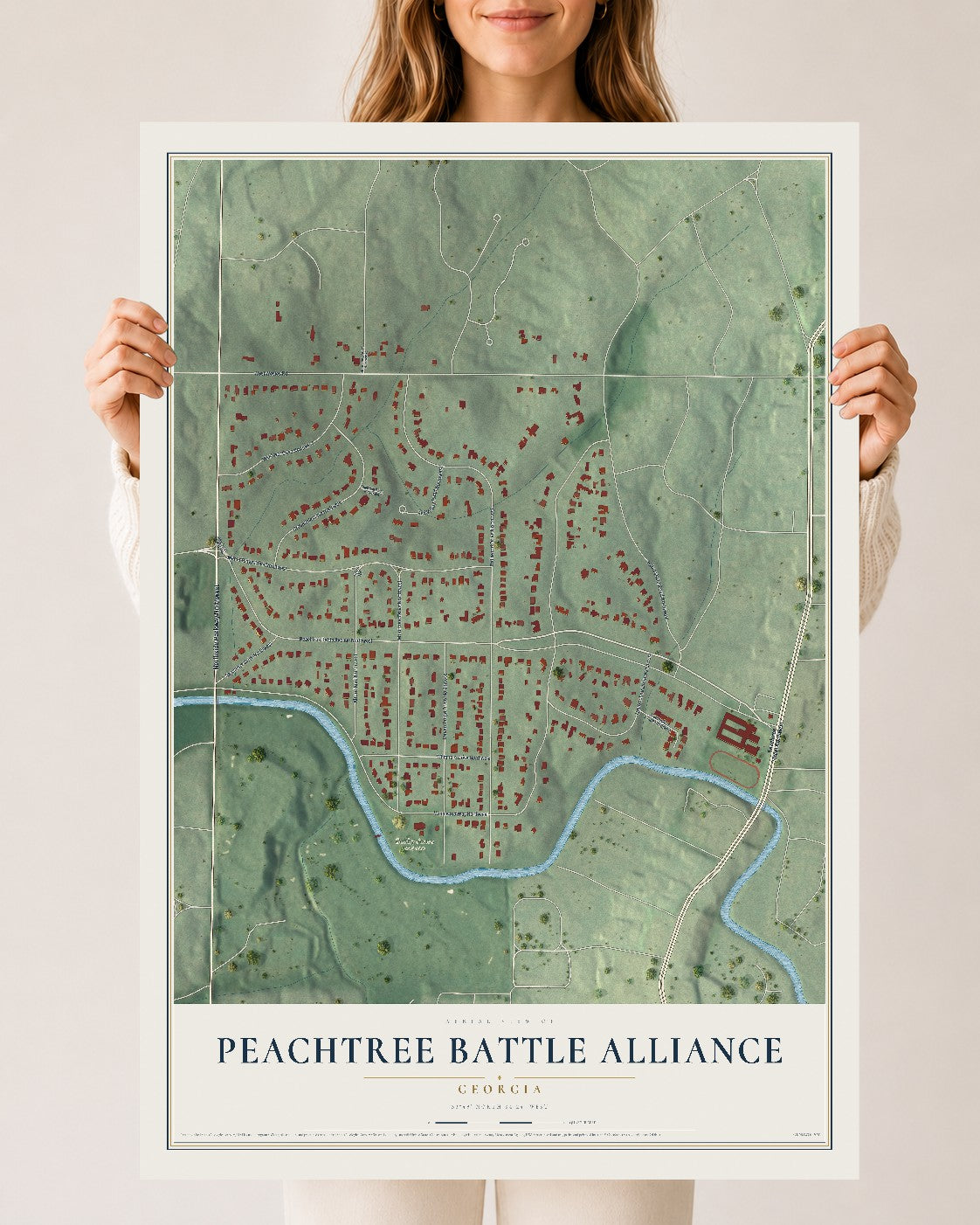 Peachtree Battle Alliance, Georgia map print, 24" x 36" Archival Matte Print mockup