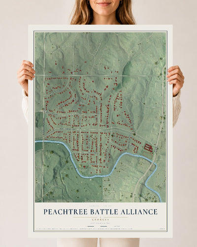 Peachtree Battle Alliance, Georgia map print, 24" x 36" Archival Matte Print mockup