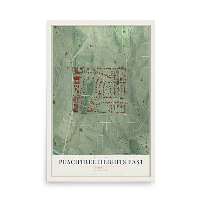 Peachtree Heights East, Georgia map print, 12" x 18" Archival Matte Print mockup