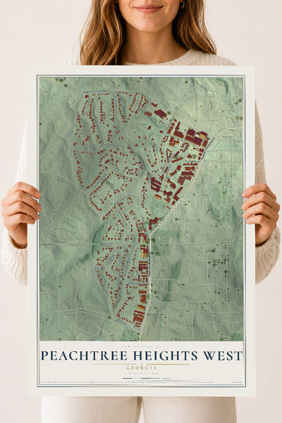 Peachtree Heights West, Georgia map print, 18" x 24" Archival Matte Print mockup