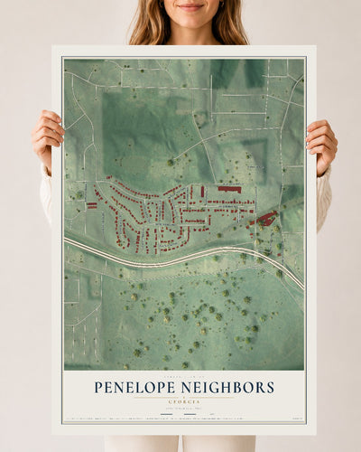 Penelope Neighbors, Georgia map print, 24" x 36" Archival Matte Print mockup