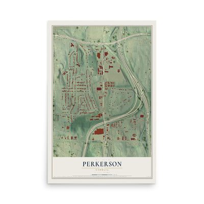 Perkerson, Georgia map print, 12" x 18" Archival Matte Print mockup