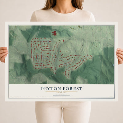 Peyton Forest, Georgia map print, 18" x 24" Archival Matte Print mockup