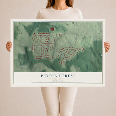 Peyton Forest, Georgia map print, 24" x 36" Archival Matte Print mockup