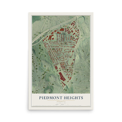 Piedmont Heights, Georgia map print, 12" x 18" Archival Matte Print mockup