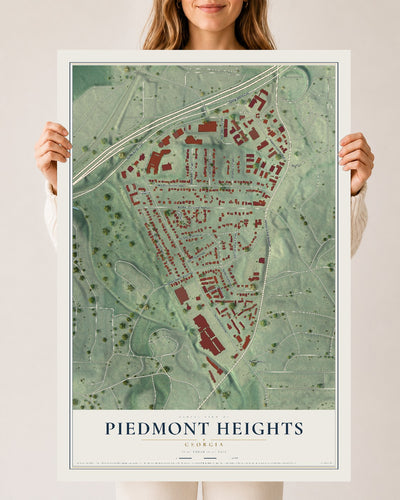 Piedmont Heights, Georgia map print, 24" x 36" Archival Matte Print mockup