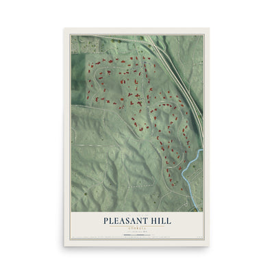 Pleasant Hill, Georgia map print, 12" x 18" Archival Matte Print mockup