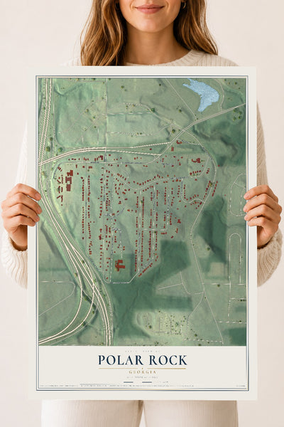 Polar Rock, Georgia map print, 18" x 24" Archival Matte Print mockup