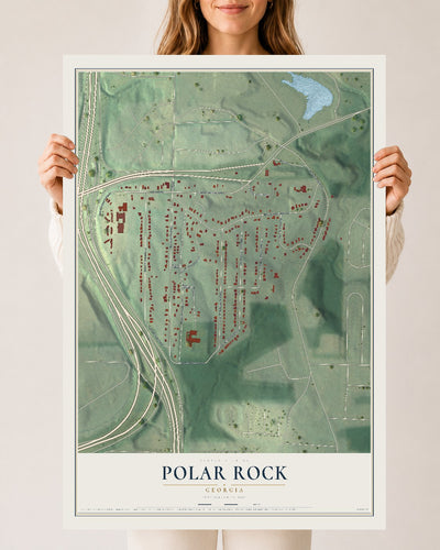 Polar Rock, Georgia map print, 24" x 36" Archival Matte Print mockup