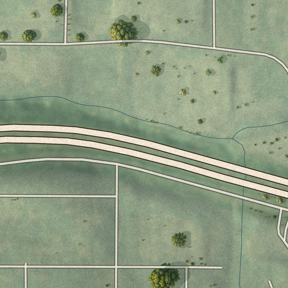 Close-up 1 of the Pomona Park, Georgia map artwork