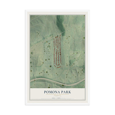 Pomona Park, Georgia map print, 12" x 18" W/ White Ayous Wood Frame mockup