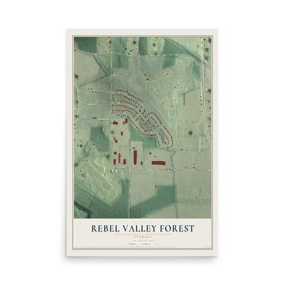 Rebel Valley Forest, Georgia map print, 12" x 18" Archival Matte Print mockup