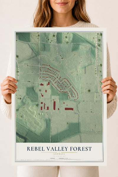 Rebel Valley Forest, Georgia map print, 18" x 24" Archival Matte Print mockup