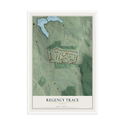 Regency Trace, Georgia map print, 12" x 18" W/ White Ayous Wood Frame mockup