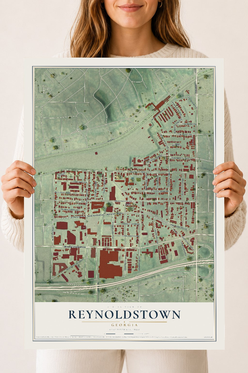 Reynoldstown, Georgia map print, 18" x 24" Archival Matte Print mockup