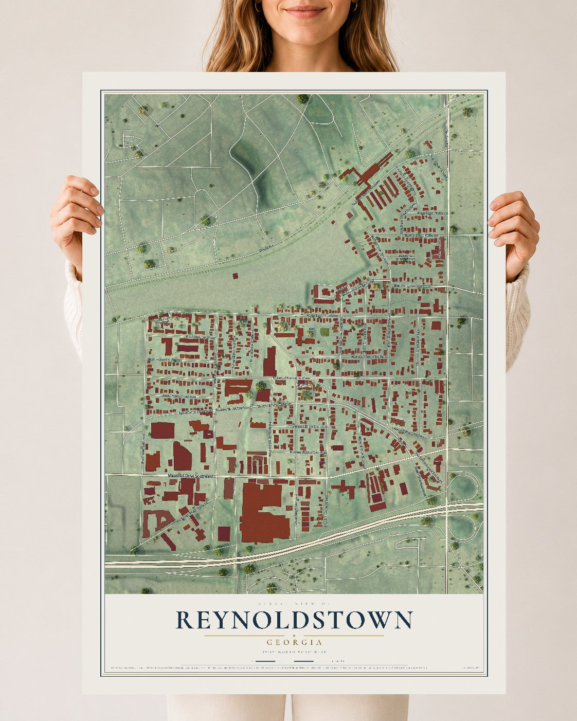 Reynoldstown, Georgia map print, 24" x 36" Archival Matte Print mockup