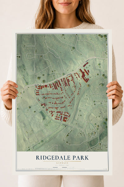 Ridgedale Park, Georgia map print, 18" x 24" Archival Matte Print mockup