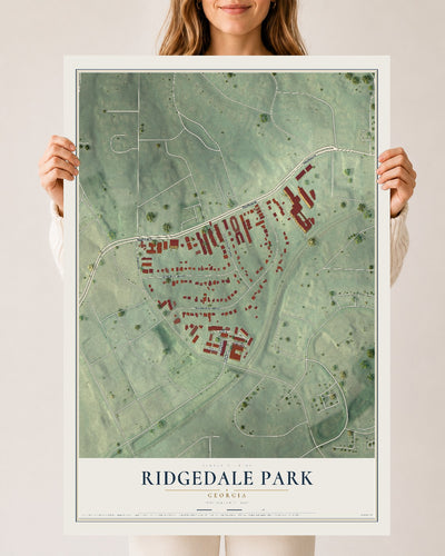 Ridgedale Park, Georgia map print, 24" x 36" Archival Matte Print mockup