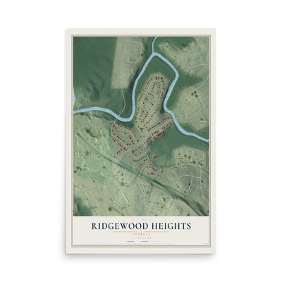 Ridgewood Heights, Georgia map print, 12" x 18" Archival Matte Print mockup