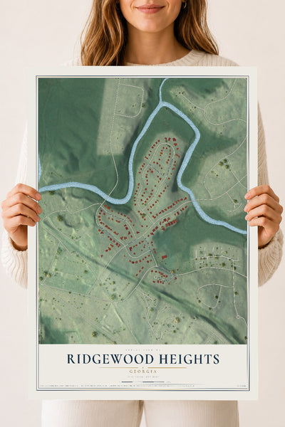 Ridgewood Heights, Georgia map print, 18" x 24" Archival Matte Print mockup