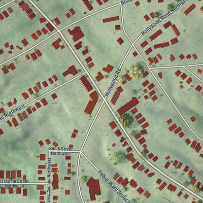 Close-up 1 of the Riverside, Georgia map artwork