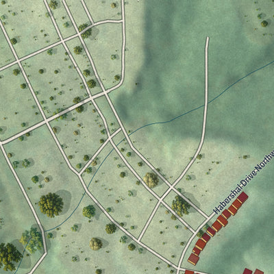 Close-up 1 of the Rockdale, Georgia map artwork