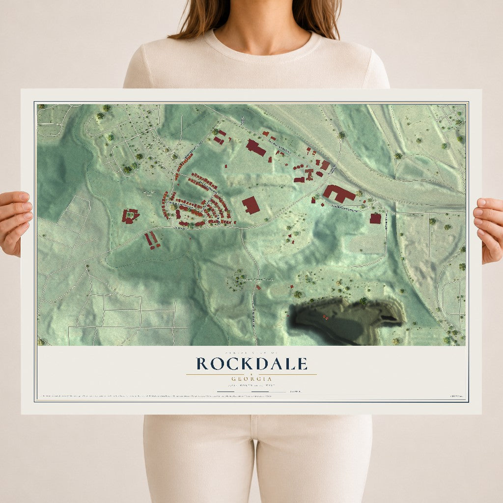 Rockdale, Georgia map print, 18" x 24" Archival Matte Print mockup