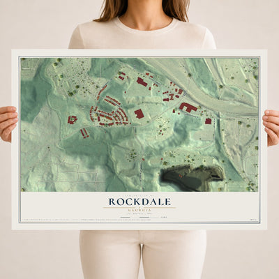 Rockdale, Georgia map print, 18" x 24" Archival Matte Print mockup